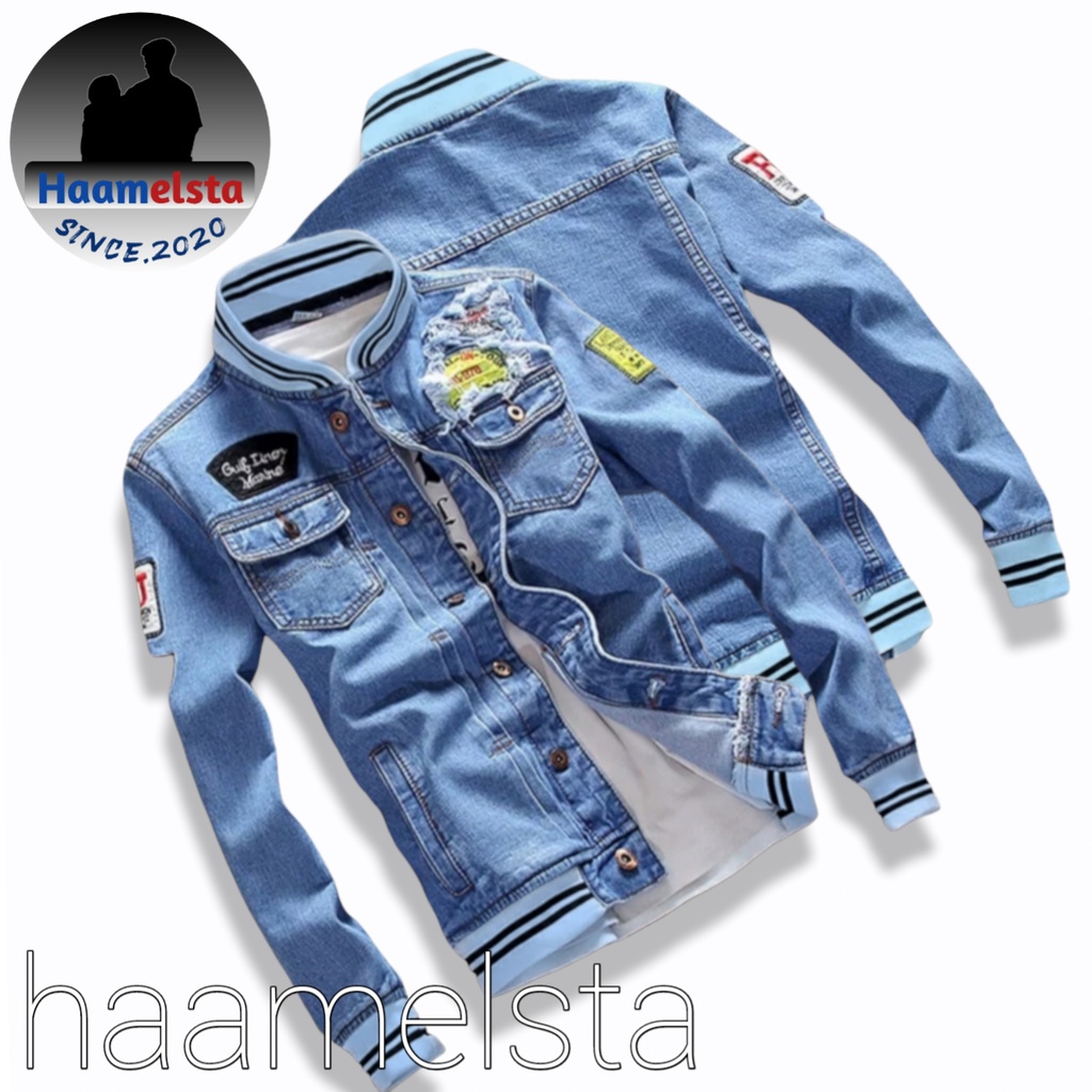 [COD]Jaket Jeans Denim Black Zoman dengan Style Sablon Jepang|Jaket Denim Valhalla|Jaket Tokyo Ravengers-Bomber 03Blitz