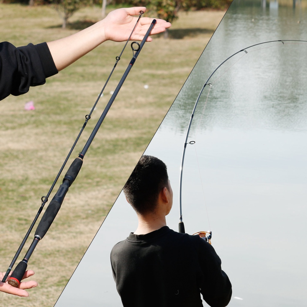 Joran Pancing Spinning Casting Fishing Rod Portabel EVA Handle Baitcasting Tahan Aus Kekuatan Tinggi Light Fishing Rod 2 Bagian Fishing Tackle untuk Air Tawar Sungai Danau Outdoor Fishing Rod