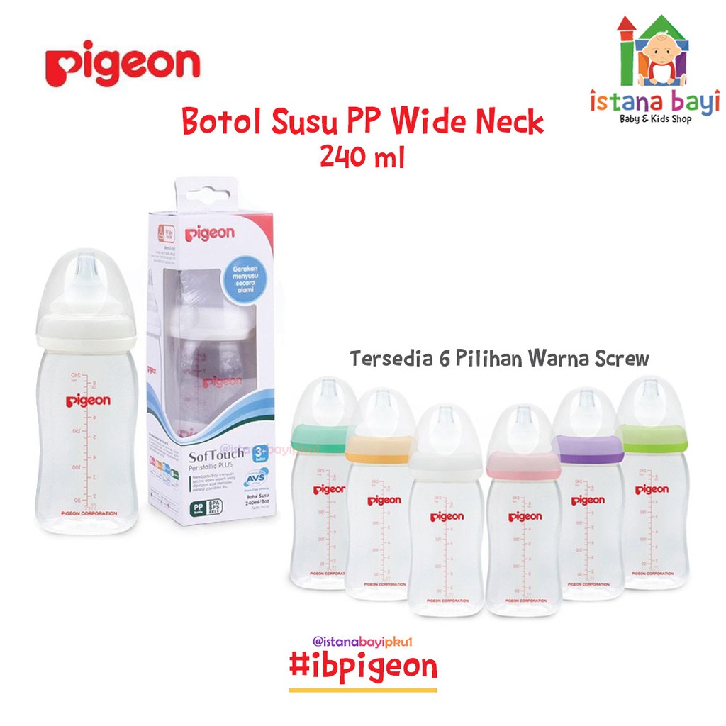 Pigeon Botol Wide Neck 240 ml / Botol Susu Bayi /Istana Bayi Official Shop