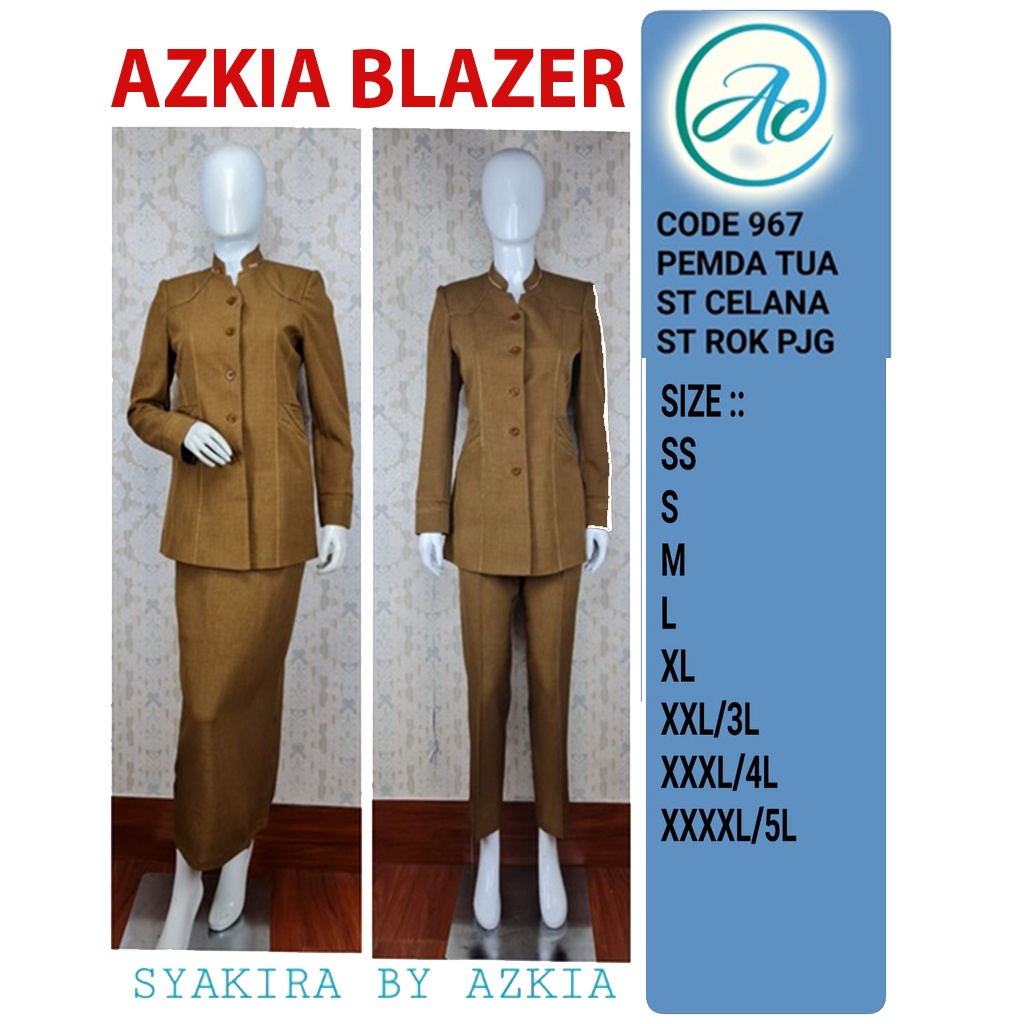 Setelan Blazer Pemda tua  Ukuran SS-S-M-L-XL-XXL/3L-XXXL/4L-5L-6L-7L-8L Setelan Rok Dan Celana