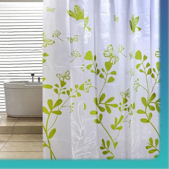 ➺ Tirai Kamar Mandi Besar Anti Air 180x180 cm Peva Shower Curtain Bathroom Gorden Pintu Toilet Tebal
