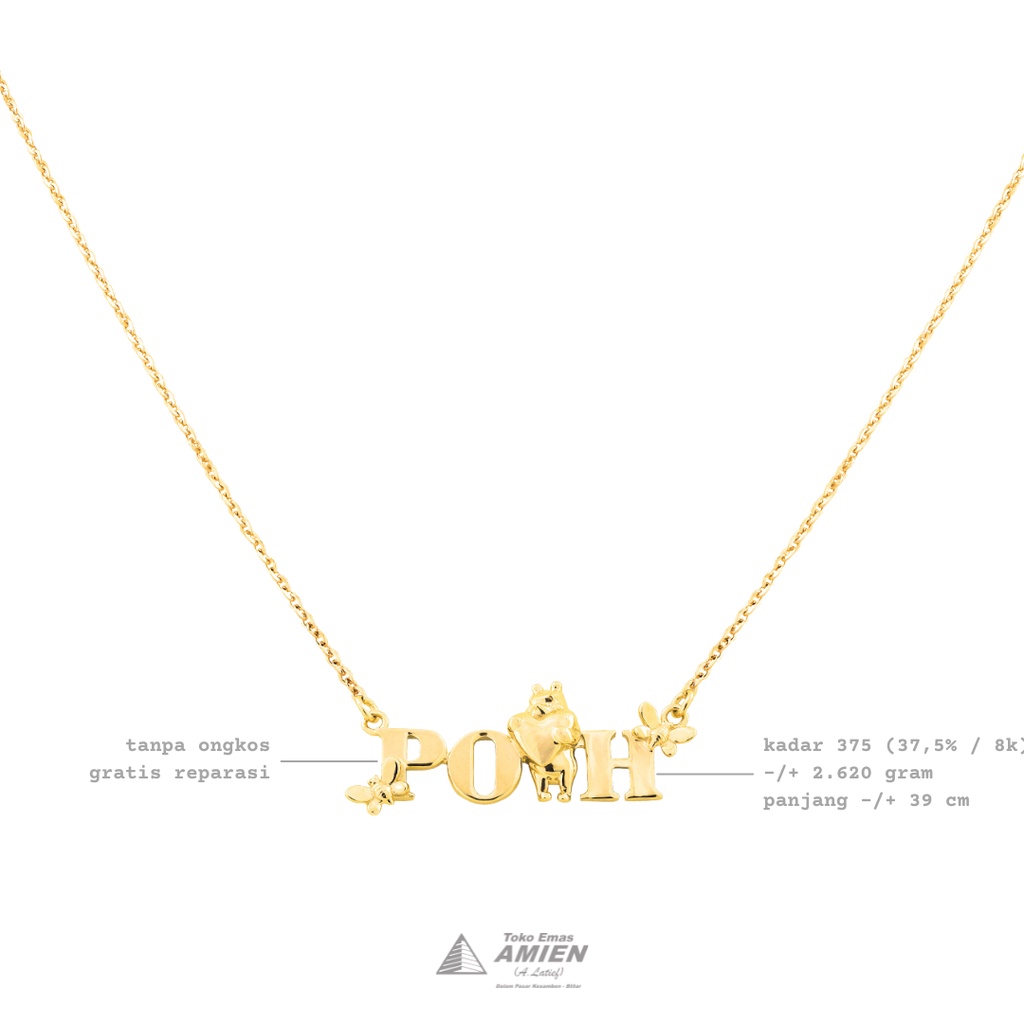 Toko Emas Amien Kalung Emas Asli UBS Kadar 375 (37,5% / 8K) 2.620 Gram - Winnie The Pooh
