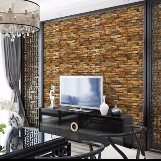 Wallpaper Dinding 3D Foam Motif Timbul Batu Bata Alam / Wallstiker Dekorasi Kamar Rumah Murah