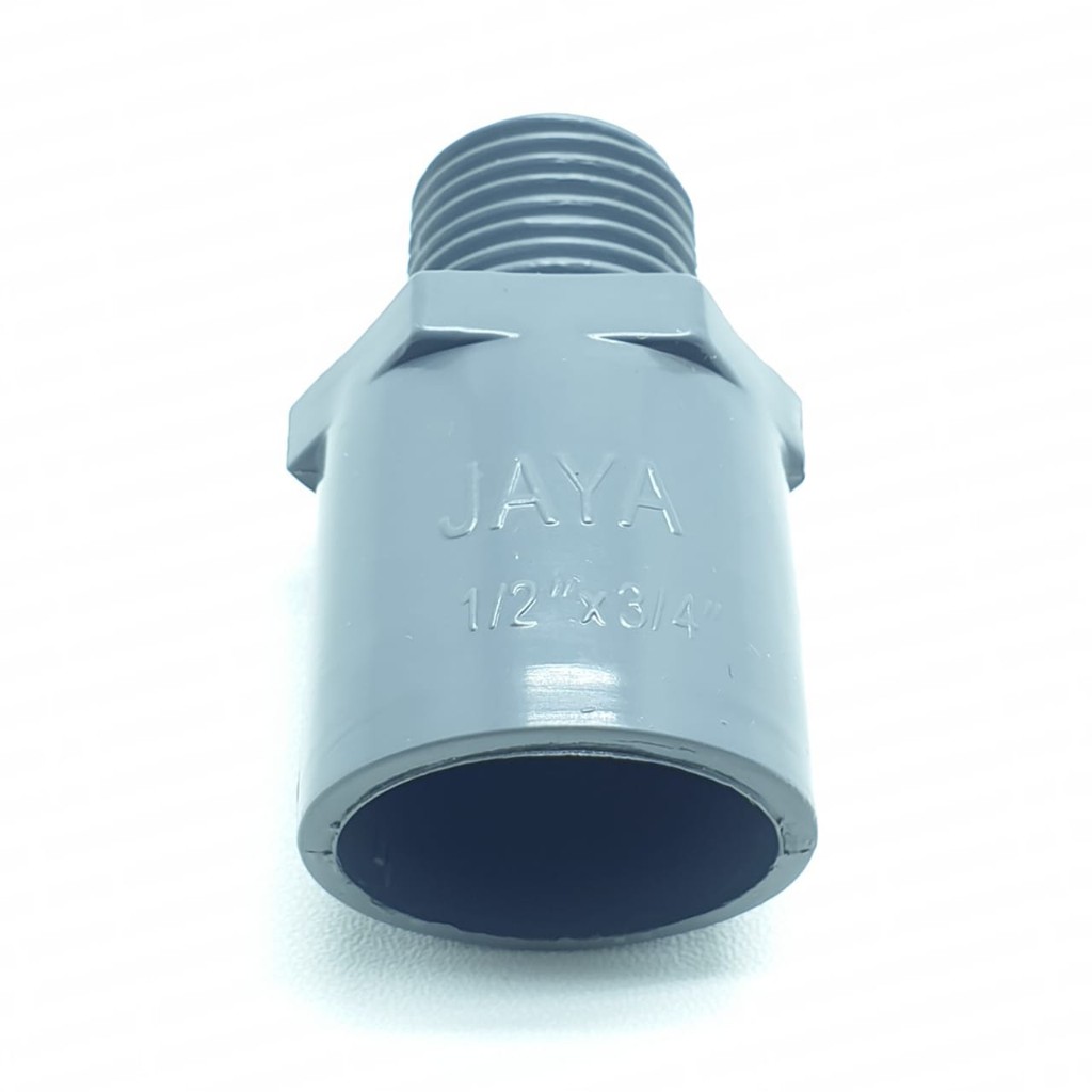 Jaya ORI Valve Socket 1/2&quot; x  3/4&quot; TS PVC / Sock Drat Luar 1/2 Inch x 3/4 Inch / Sok Drat Luar 1/2&quot;