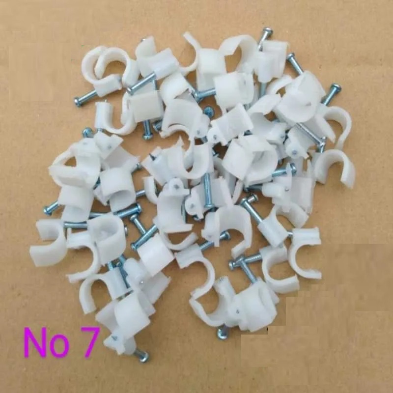 klem kabel no 7/klem kabel paku baja/klem kabel beton/grosir klem kabel/kabel klip/pengikat kabel