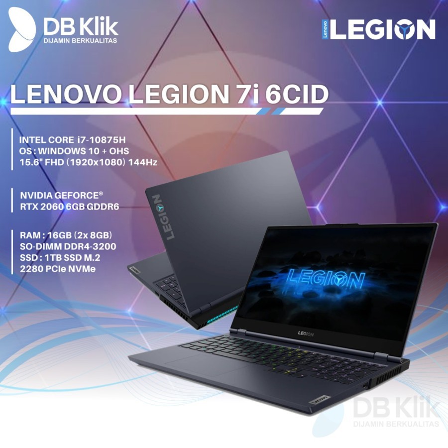 Notebook LENOVO Legion 7i 6CID i7 | 10875H 16G 1TB SSD RTX2060 W10 15.6"