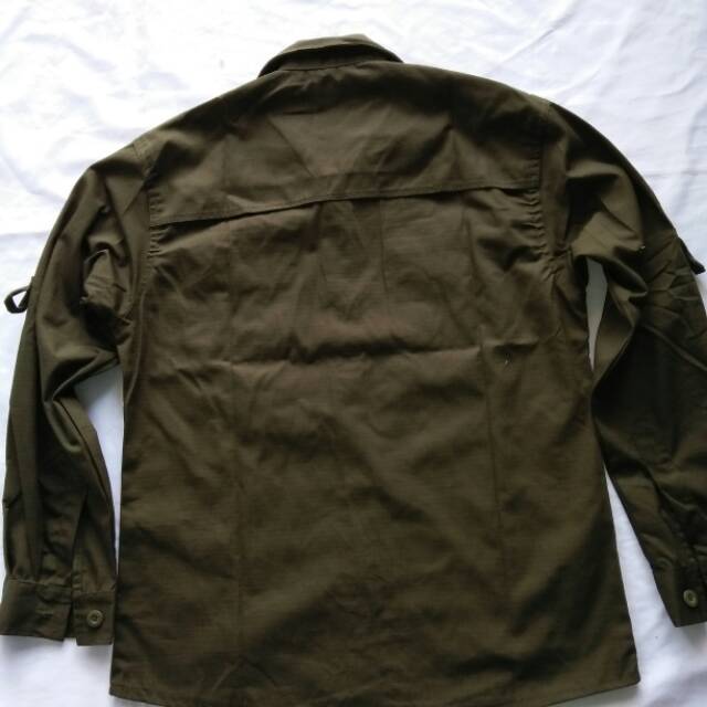 Long sleeve defender green army/kemeja pdl/lapangan hijau army ripstop katun