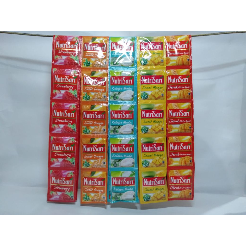 Nutrisari Renceng 14gr Isi 10 Sachet |Rasa Anggur|Kelapa Muda|Jeruk Nipis|Mangga|Florida Orange