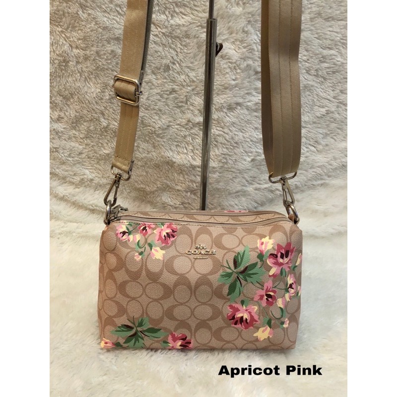 Tas Coach sling bag motif bunga 2 ruang