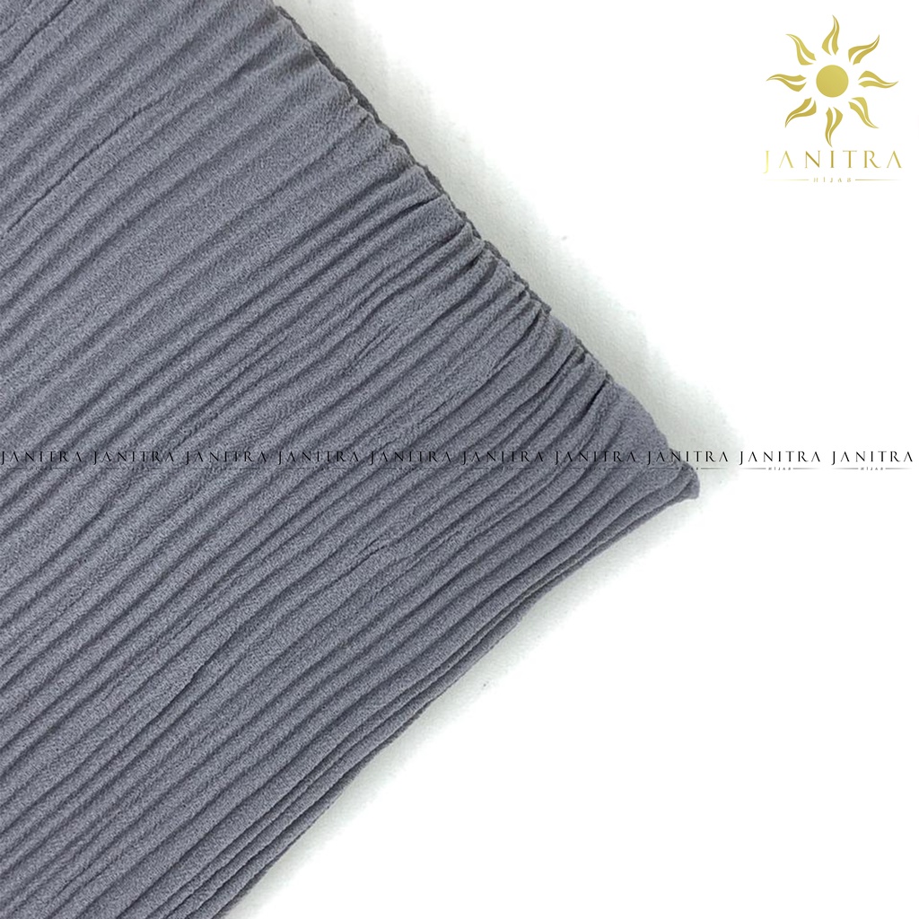 Jilbab Bergo Plisket Ceruty Babydoll | Kerudung Plisket | Bergo Maryam Plisket | Jilbab Instan-dark grey