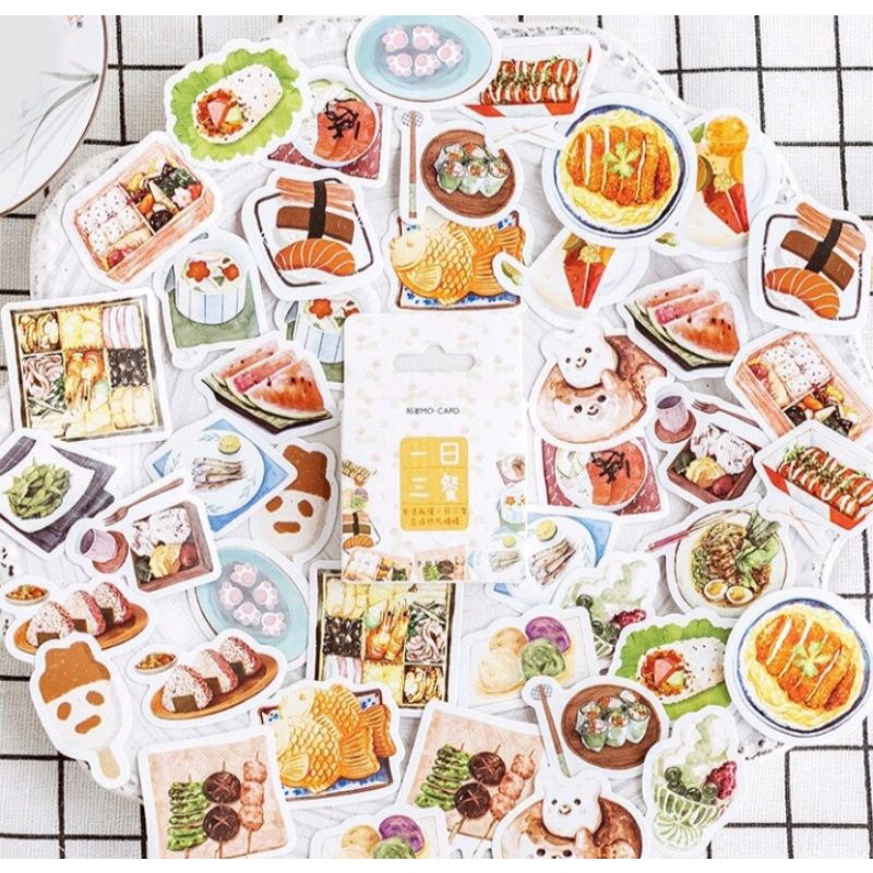

Q602 - 46 Pcs Cute Cartoon Food Kitchen Decorative Stickers