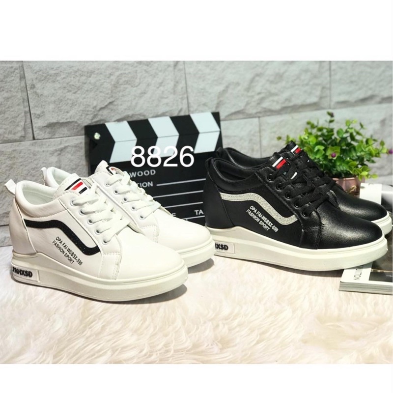 sneakers wedges a8826 tinggi 6cm sepatu sendal wanita import realpict