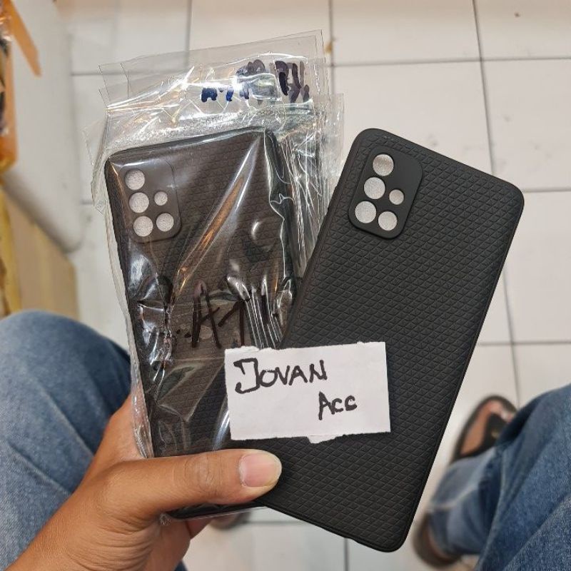 SAMSUNG M51 SAMSUNG A71 CASE LUXURY REAL FIBER SILIKON SOFTCASE BLACK FIBER CASING PROTECT CAMERA COVER PELINDUNG KAMERA