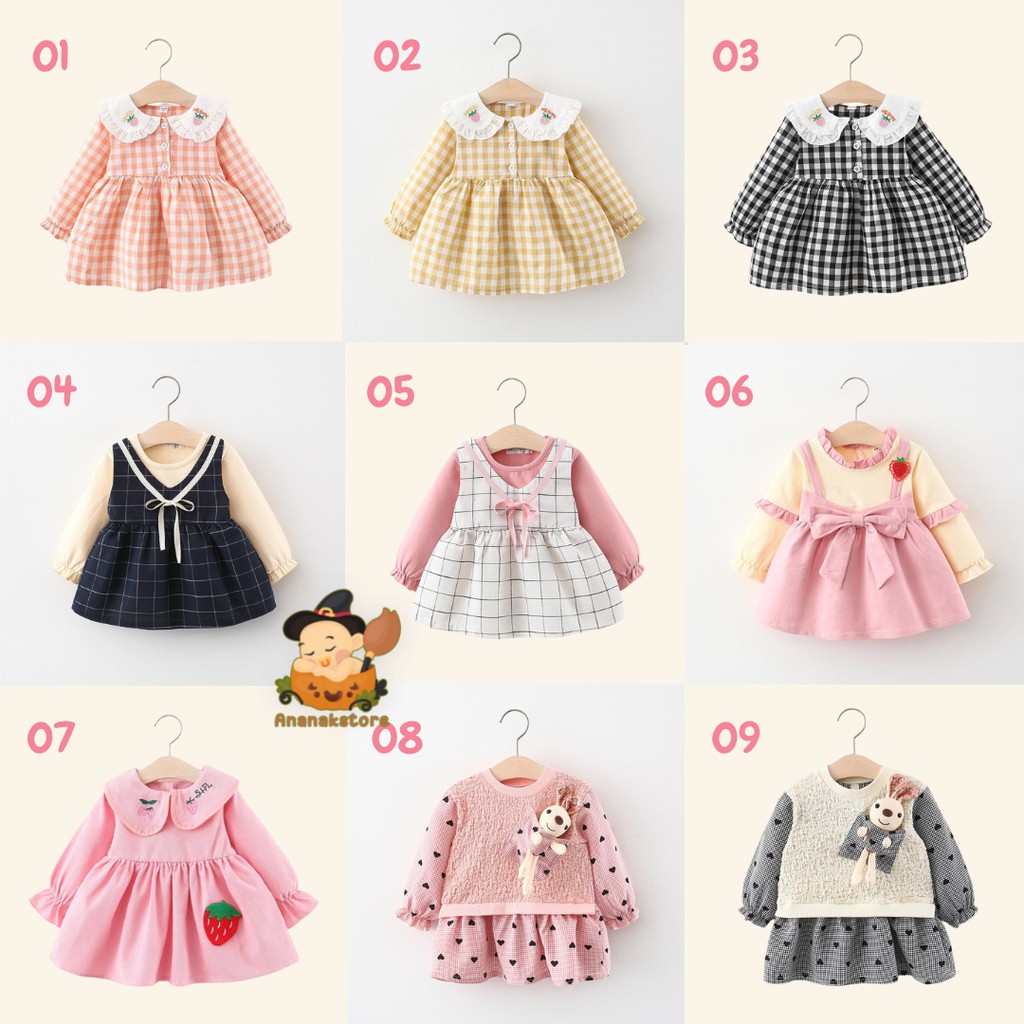 ANANAKSTORE DRESS BAYI 0-36 BULAN / gaun bayi KUALITAS IMPORT baju anak perempuan dress baby gaun pesta bayi