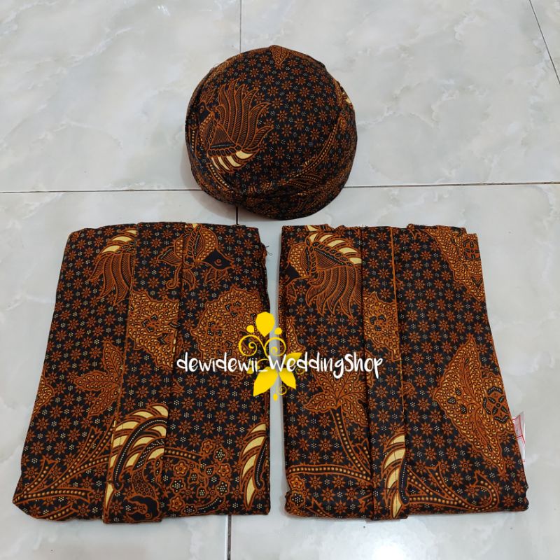 Set Jarik Cewek Cowok + Blangkon, Motif Truntum Wahyu