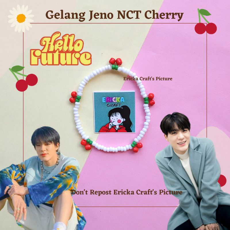 GELANG CHERRY JENO NCT DREAM HELLO FUTURE BEAD BRACELET BY ERICKA CRAFT