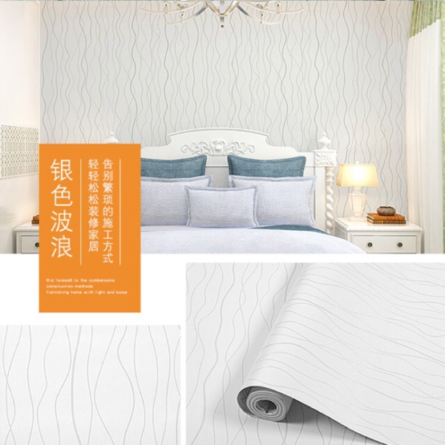 Wallpaper Dinding GARIS WAVE PUTIH