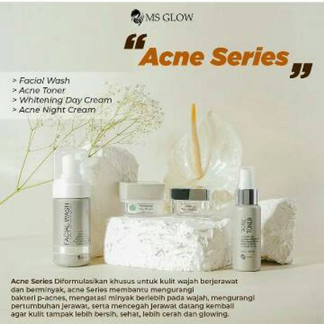 Ms glow acne series FREE MAKE UP BOX + kaca
