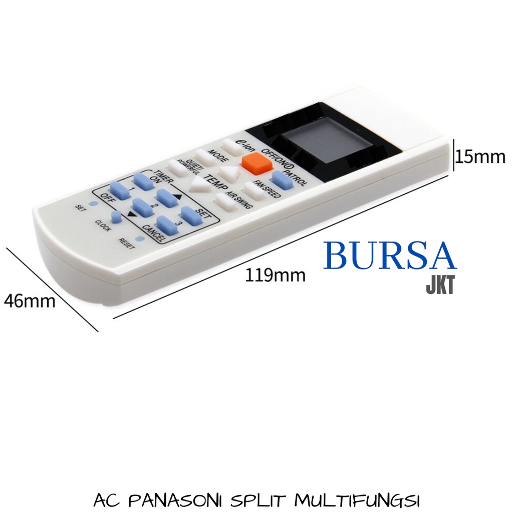 REMOTE AC PANASONI PNS SPLIT ION MULTIFUNGSI + DUS 1/2 - 2PK