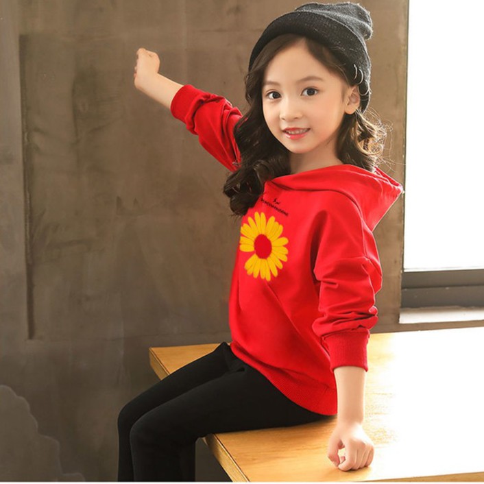 Sweater Anak Daisy Flower Hoodie Anak Fleece Pakaian Anak Perempuan