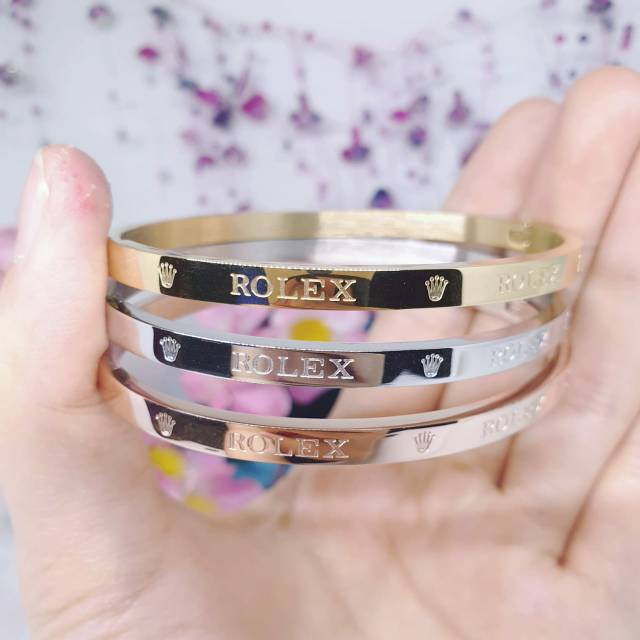 Gelang mewah titanium anti karat harga korea simple GBT-50