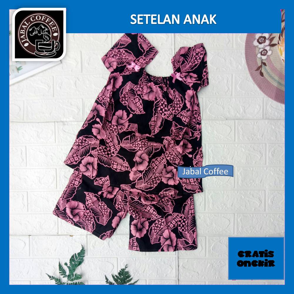 Setelan Katun Anak Perempuan Motif Janda Bolong / Setelan Baju Tidur Anak / Setelan Daster Anak 03