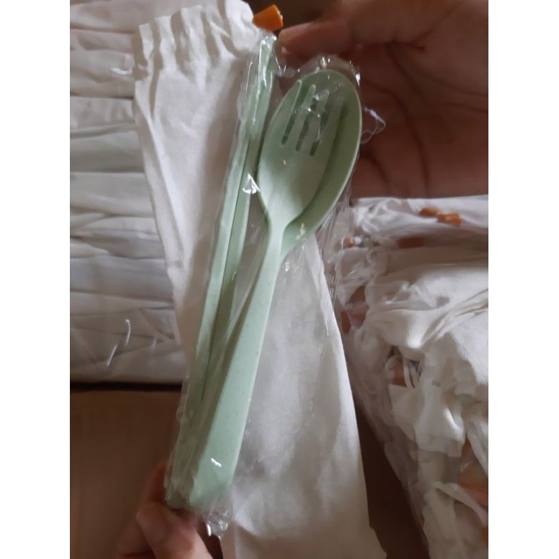 souvenir sendok garpu sumpit jerami / souvenir sendok set murah / souvenir pernikahan murah