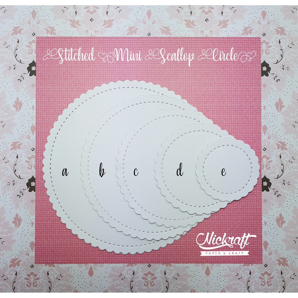 

STITCHED MINI SCALLOP CIRCLE - BAHAN SCRAPBOOK LABEL KARTU UCAPAN JOURNALING CARD PRAKARYA KERTAS