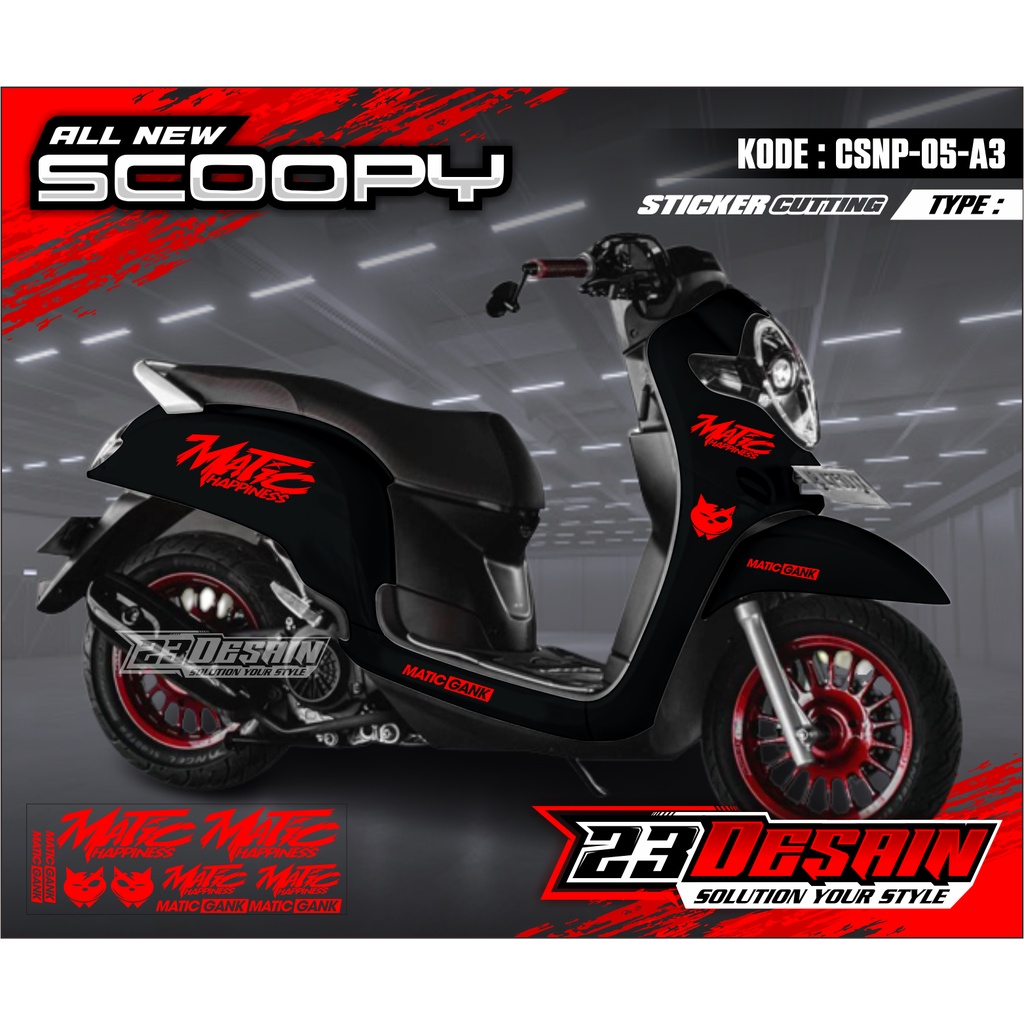 PROMO STRIPING SIMPLE SCOOPY STIKER SCOOPY TERKEREN