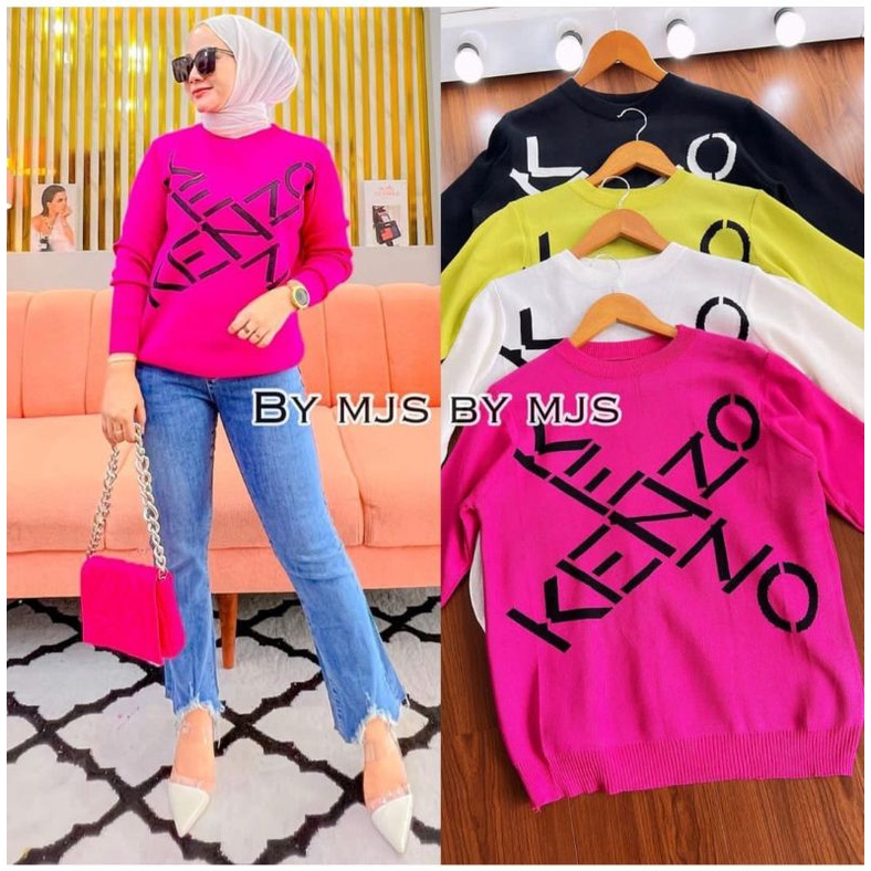 Atasan Blouse Rajut Premium Motif Kenzo