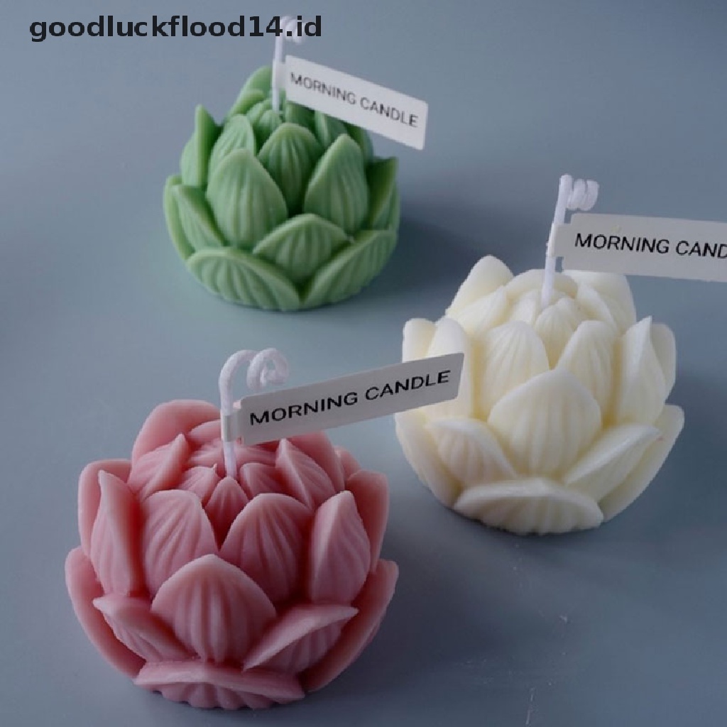 [OOID] Aromatherapy Candle Silicone Mold 3D Lotus Flower Shape Soap Silicone Mould DIY ID