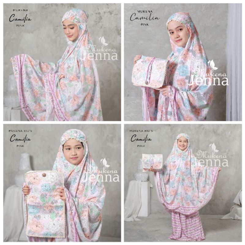MUKENA KATUN RAYON COUPLE ANAK IBU CAMILIA ADEM MOTIF CANTIK BAGUS SD SMP DEWASA tj MURAH TASIK TASI