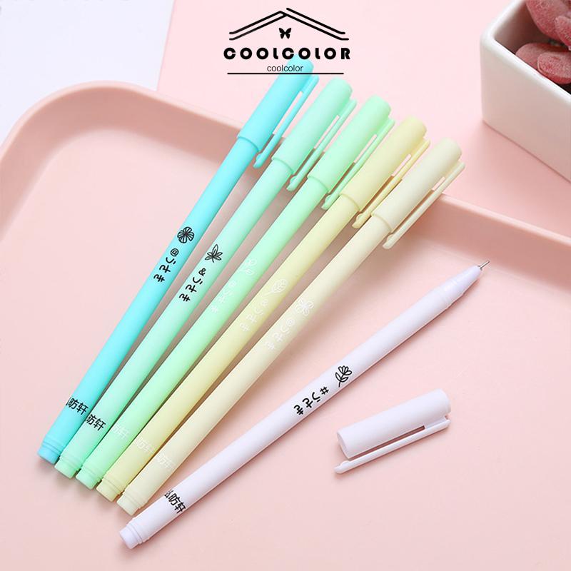COD 6 Buah/Set Tanda Tangan Pena Sederhana Siswa Penel Pulpen Morandi Warna Siswa Tanda Tangan Pena Sekolah Kantor Pasokan Alat Tulis- cl