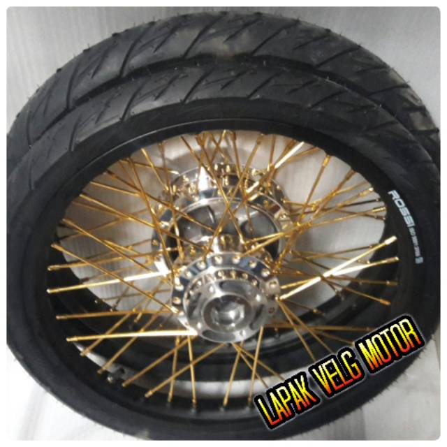 Velg untuk mx new 135 dd ring v Rossi plus ban luar dalam full baru