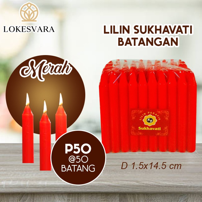 Lilin Sembahyang Parafin Sukhavati P50 Merah