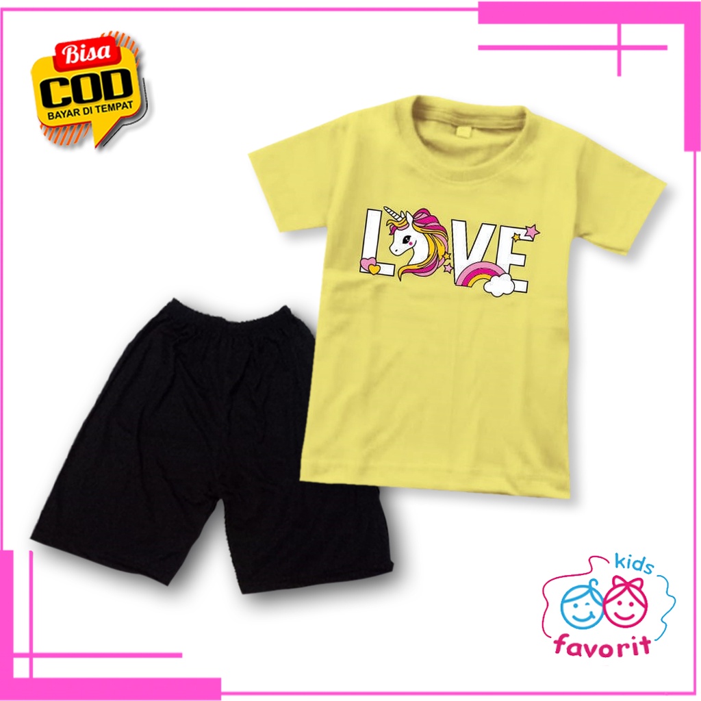 Favorit kids baju setelan anak perempuan lengan pendek