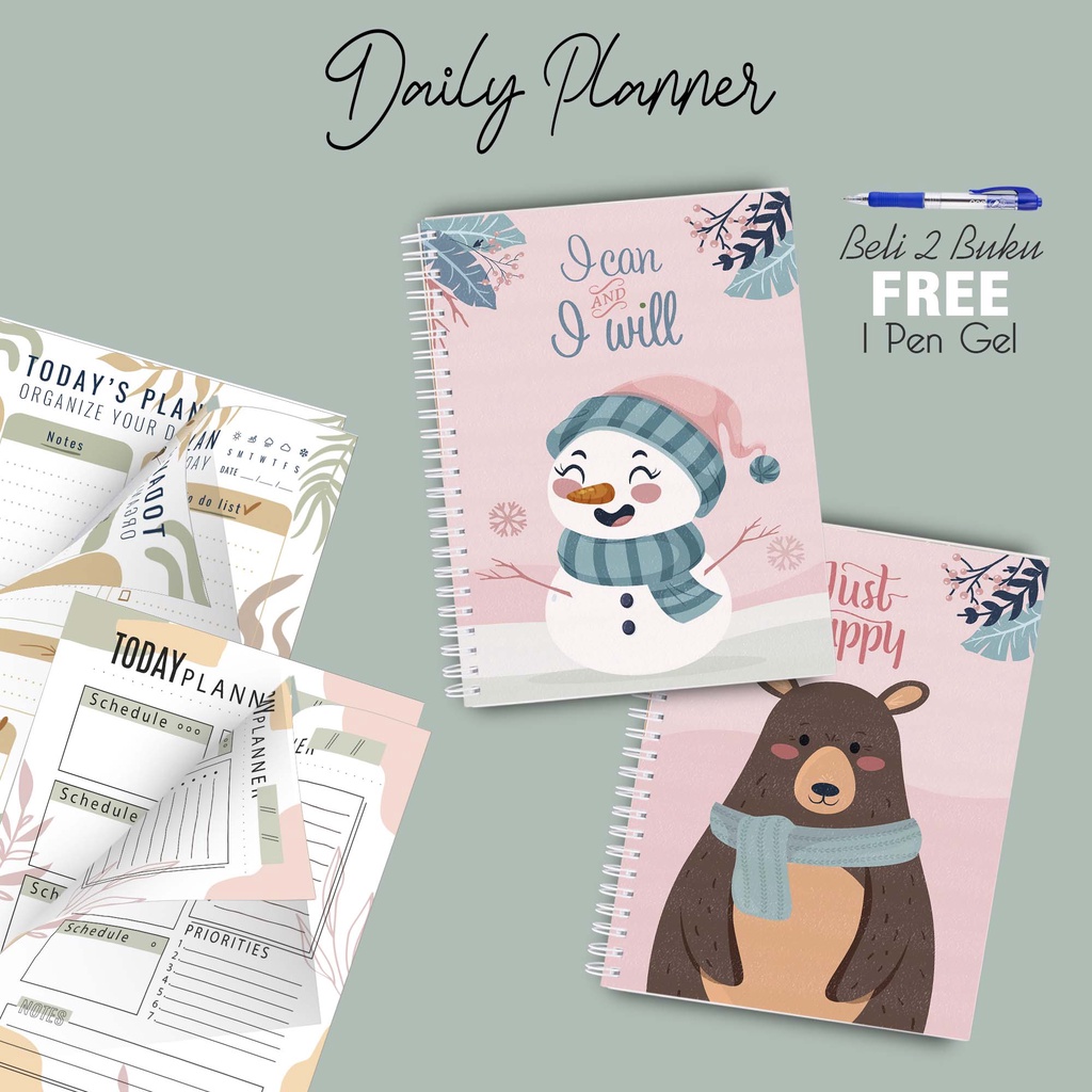 

Hanabi Daily Planner Note Book A5 Beli 2pcs Gratis Pulpen BCB04A