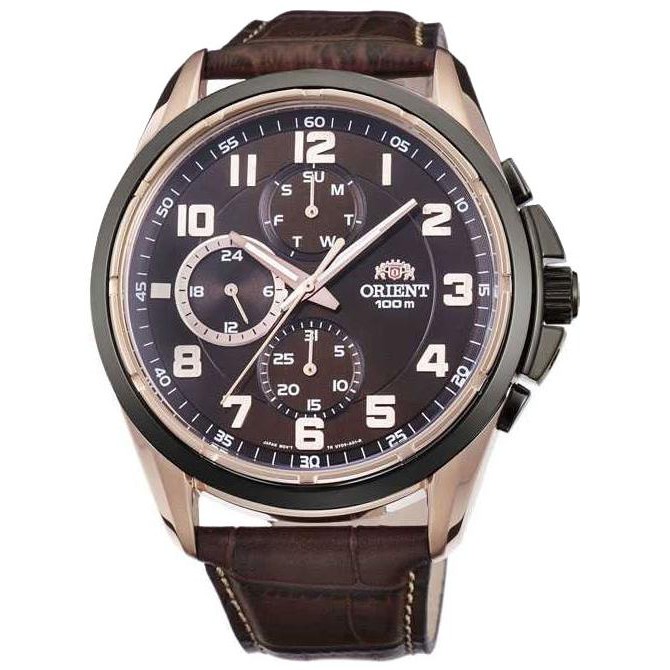 Orient Jam Tangan Pria FUY05003T0 Sport Leather Strap Tali Kulit Asli Tahan Air 100M Chronograph