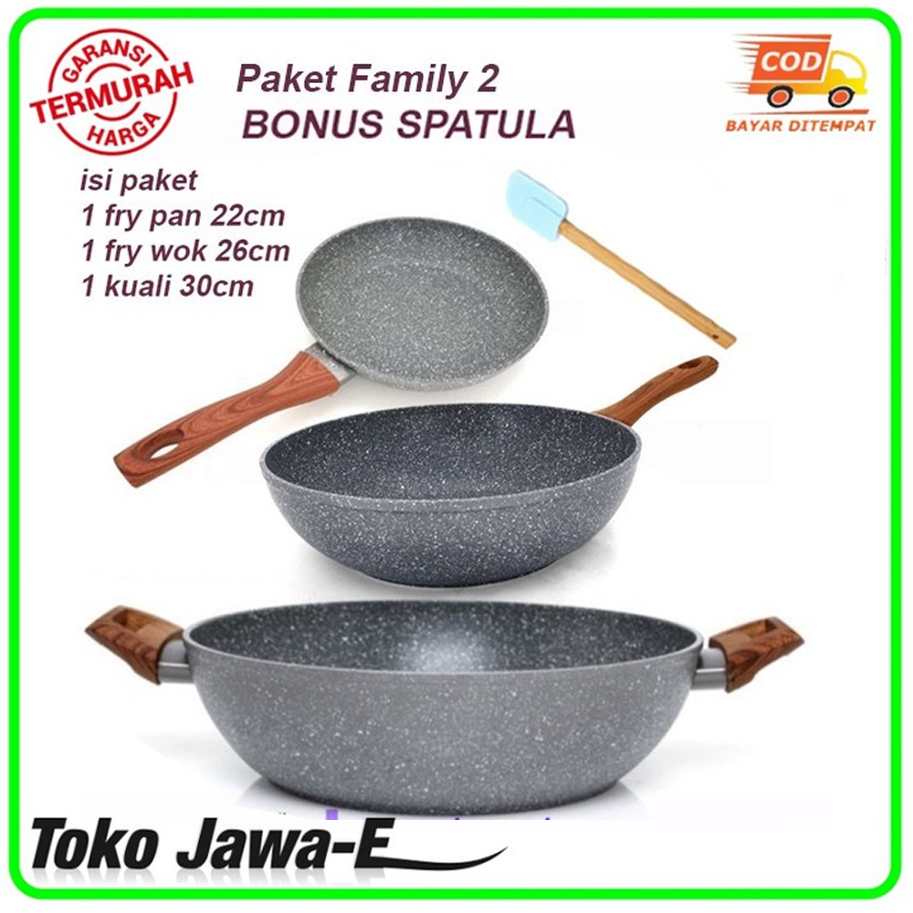PAKET HEMAT - PANCI CYPRUZ GREY MARBLE SET Cypruz Set marble pan paket Family 2