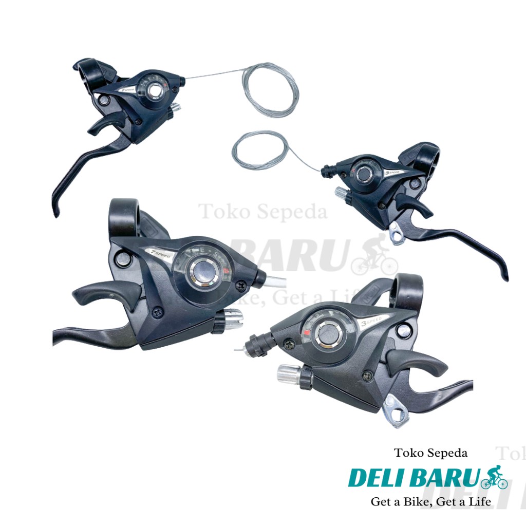 Shifter + handle operan gigi 3 x 7 sepeda MTB federal