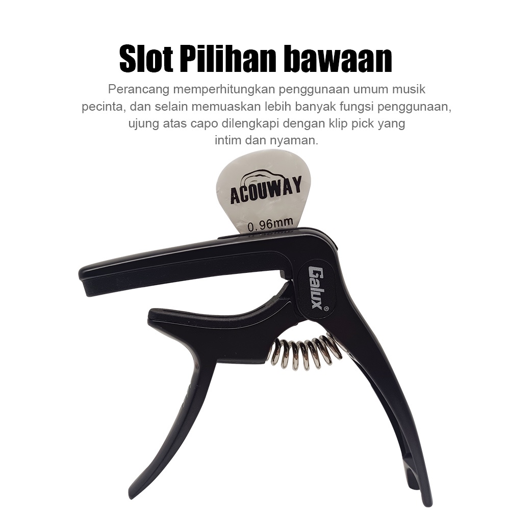 Galux Capo Gitar Aksesoris Gitar Akustik Multifungsi Bridge Pin Remover Kapo Gitar Dengan Slot Pick Gitar Aluminium Alloy