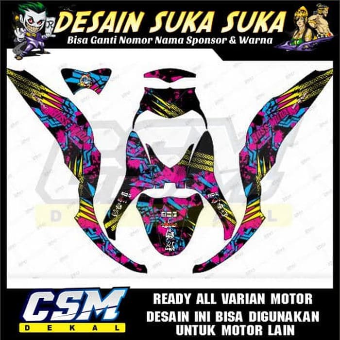 80 DEKAL DECAL MOTOR FINO FI STIKER STICKER STRIPING BODY BRUSH PINK