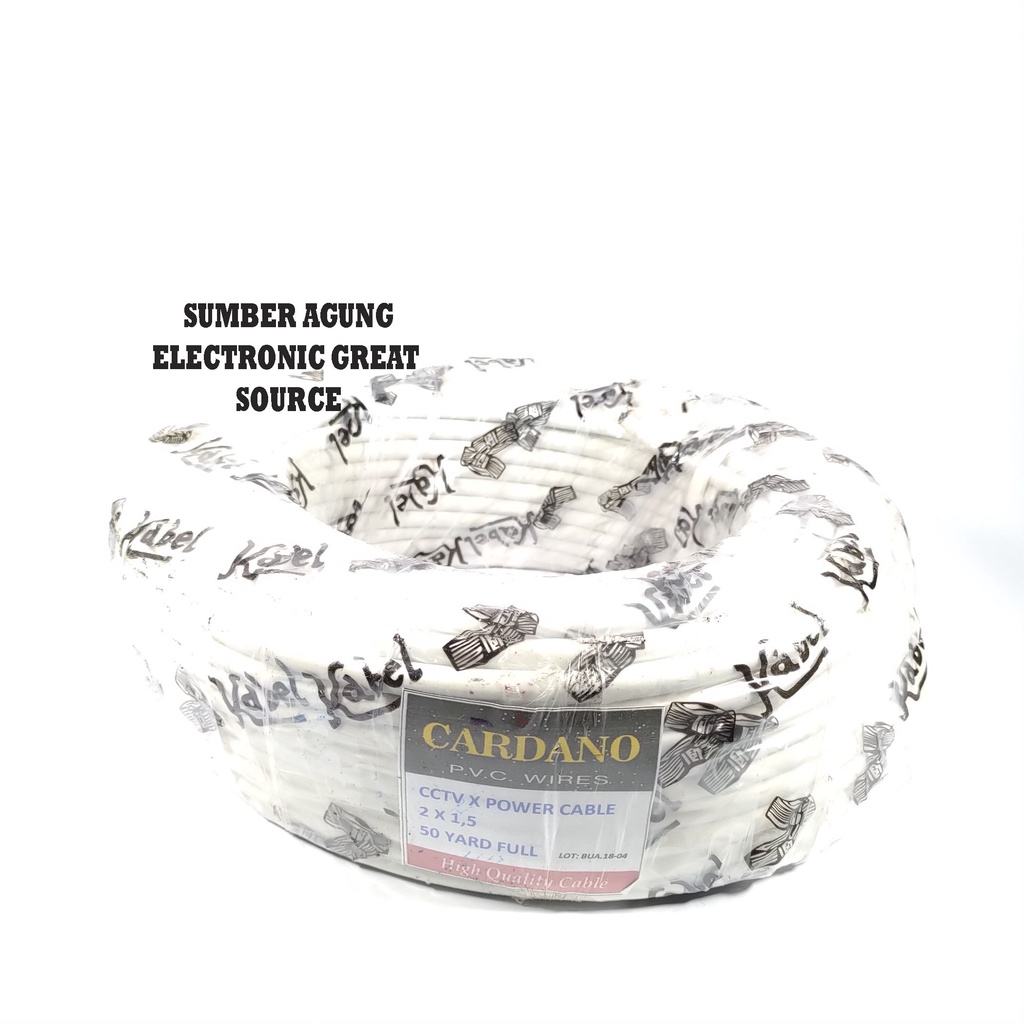 Kabel Cardano 2x1.5 50Yard Full Berkualitas isi 2Kawat Untuk Listrik Rumah