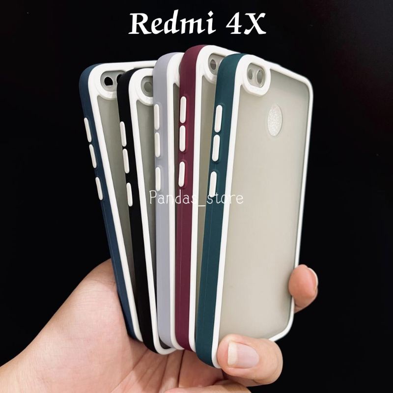 Pro Hybird Redmi 4X Softcase Halus dan Elegan / Pinggiran Garis Putih Keren (Pandas)