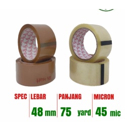 Lakban Bening 75 yard FULL x 45mm Warna Bening