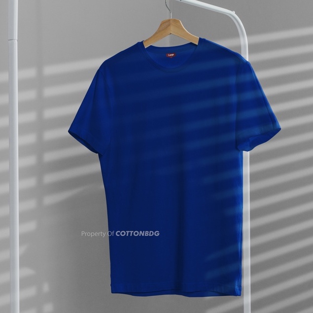 KAOS POLOS PRIA BIRU BLUE SOLID TANGAN PENDEK UKURAN S-XL BAHAN COTTON COMBED 30S ORGINAL