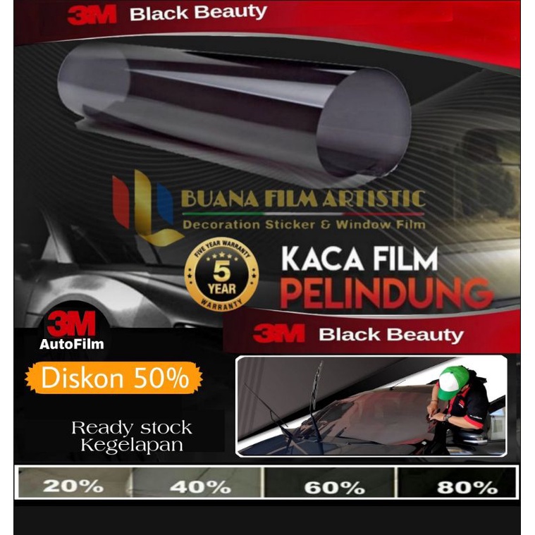 VZ10M Kaca film 3m/kaca film mobil 3M/Black Beauty/Promo kaca film type Black Beauty termurah/kaca film hitam/kaca film mobil berkualitas