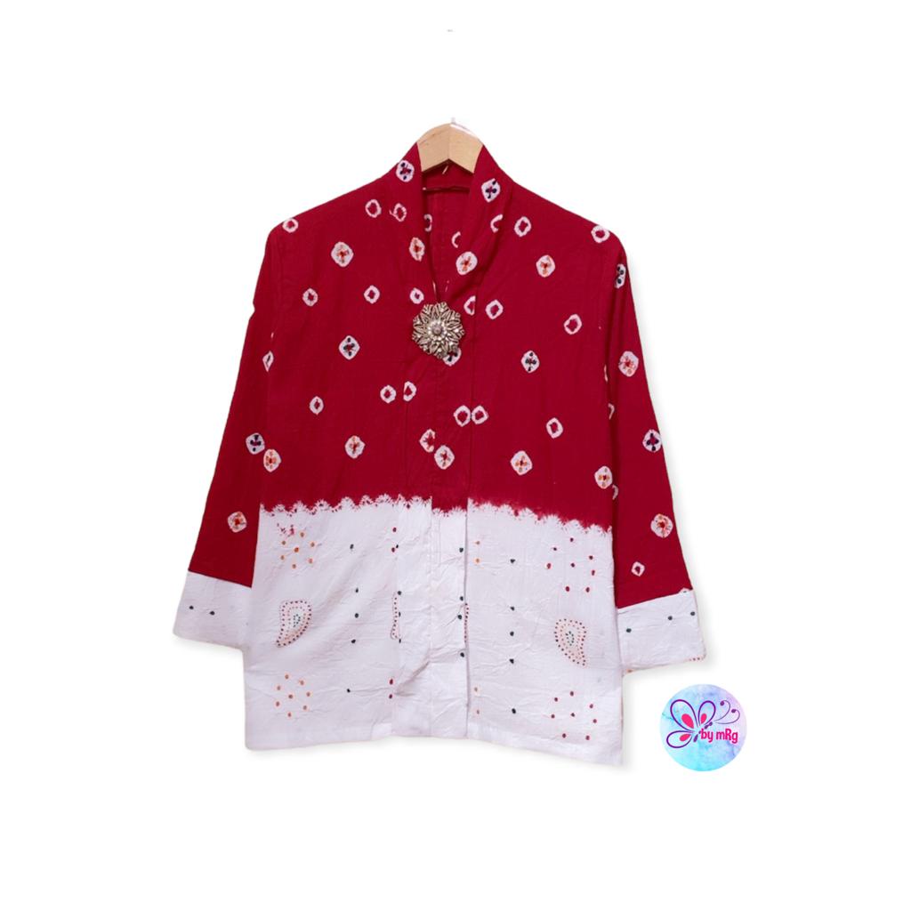 Blus tunik cataluna merah putih series jumput dian sastro