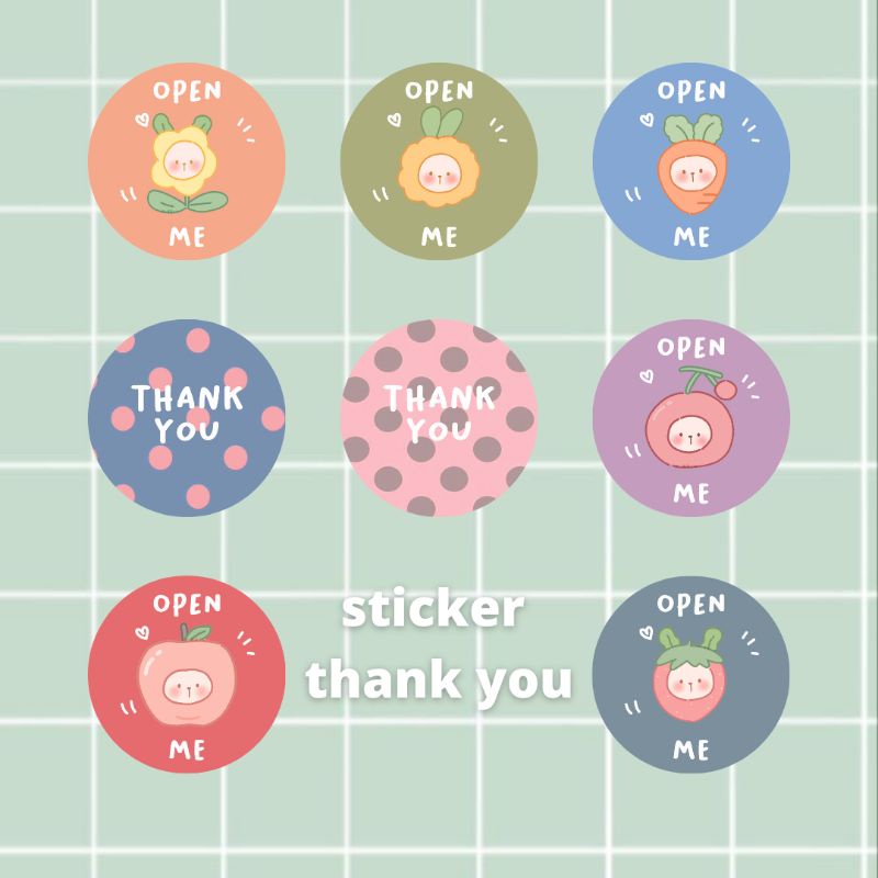 

RANDOM Sticker Thank You / Stiker Label / Stiker Ucapan Terima Kasih /1PC