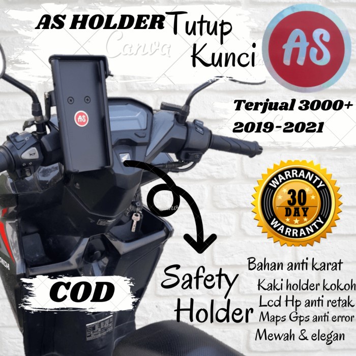 AS Holder Hp Motor Phone Holder Handphone Spion Tutup Kunci Terbaik
